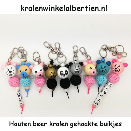 Sleutelhangers beer panda niet kunnen haken gehaakte kraal