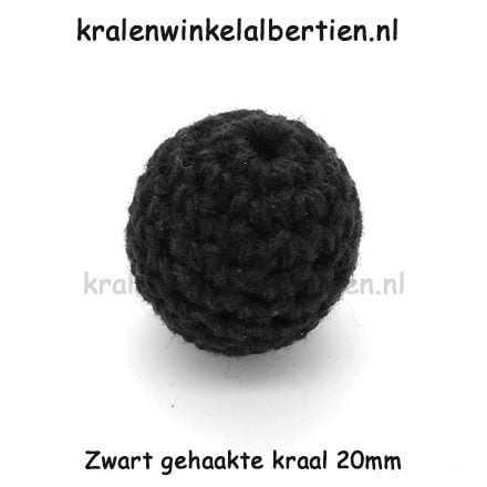 Verbazingwekkend Zwart gehaakte kralen 20mm - Kralenwinkel Albertien ZL-03