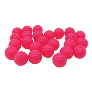 Kunststof kraal fluor roze 8mm rond