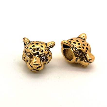 Luipaardkop kralen goud metaal nikkelvrij trendy sieraden maken dierenprint groot gat