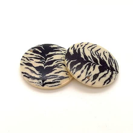 Zebra print houten hangers blank tijger zwart 30mm