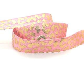 Breed elastiek koord roze goud luipaard print trends Ibiza