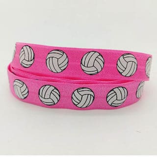 Breed elastiek lint sieraden maken armbandjes roze volleyballen 15mm