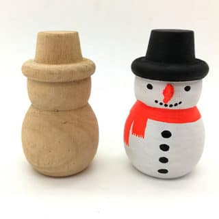 Blanke poppetjes hout verven zelf maken DIY sneeuwpoppetjes kerst winter klein