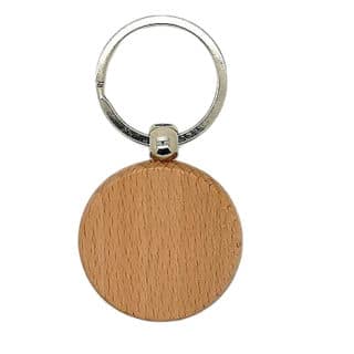 Blanke sleutelhanger hout zilver rond houtbrander ideeën zelf maken