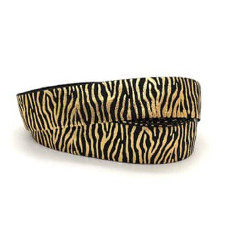 Breed elastiek koord lint zwart gouden zebra strepen dierenprint trends armbandjes zelf maken
