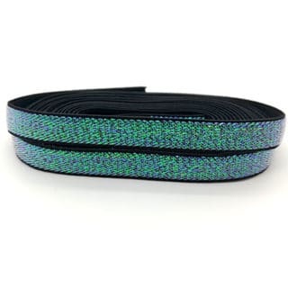Sieraden elastiek 10mm groen zwart ab glitter haarbanden zelf maken