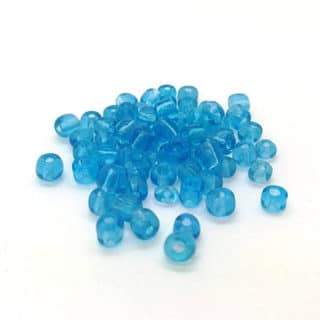 Blauw transparante rocaille glaskraaltje zelf sieraden rijgen 4mm
