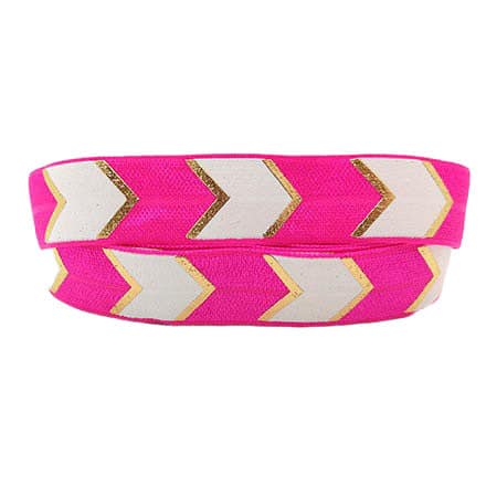 Elastisch lint koord armbandjes zelf maken DIY wit roze goud chevron bias band