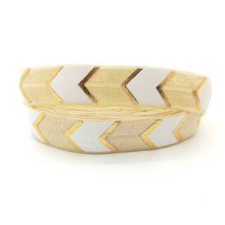 Nude elastiek koord lint goud wit chevron print elastische armbandjes zelf maken DIY