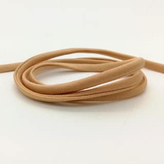 Sieraden elastiek gestikt koord 5mm nude beige licht bruin armbandjes zelf maken knopen