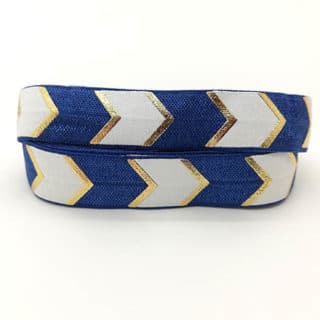 Elastisch koord navy blauw wit goud 15mm armbanden zelf maken bias band elastiek
