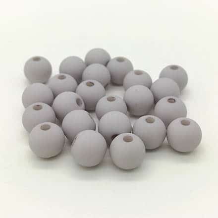 Acryl kralen rond 6mm ice grey matte beads