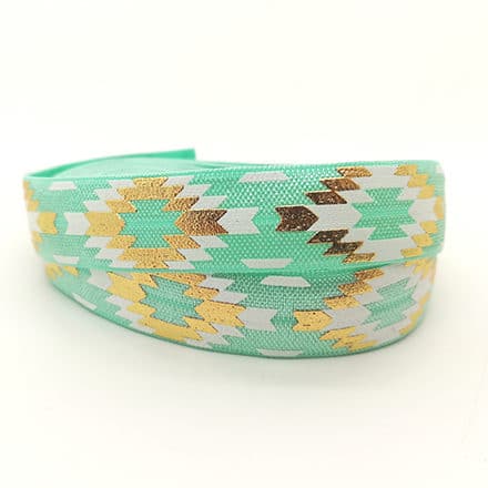 Elastisch lint koord mint groen goud aztec print armbanden maken