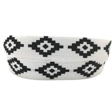 Elastiek lint koord zwart wit aztec 15mm breed elastische armbandjes zlef maken