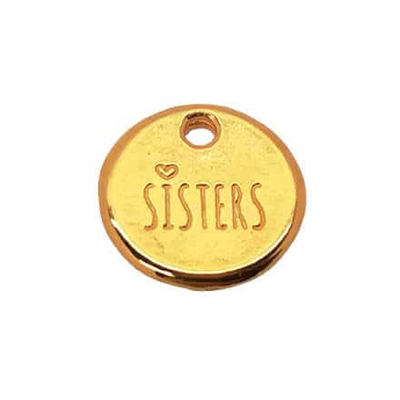 Ronde bedel sisters gold armbandjes DIY cadeautjes kerst verjaardag zus