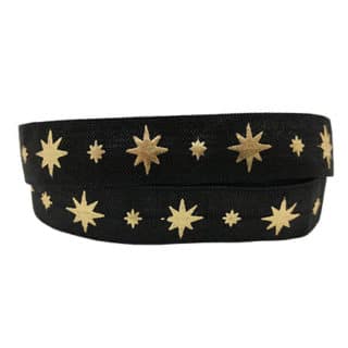 Elastisch lint zwart gouden ster sneeuwsterren armbandjes maken DIY bias band