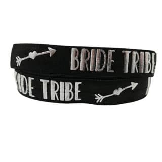 Bride tribe zilver zwart elastiek koord bias band 15mm