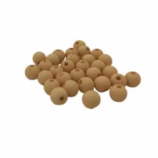 Ronde kraaltjes 6mm nude bruin beige acryl