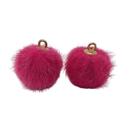 Pompom bedels goud roze