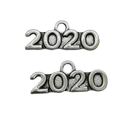 Zilveren bedeltje 2020 jaartal metaal Tibetaans sieraden maken