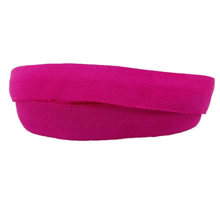 Elastiek bias band 15mm mat fuchsia roze