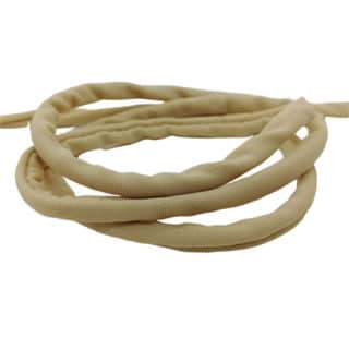 Rond sieraden elastiek koord 5mm gestikt beige