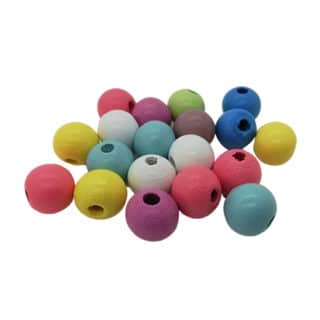 Ronde kraal hout mixed color 1cm