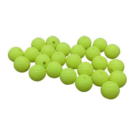 Neon fluor geel kraaltjes 8mm rond acryl