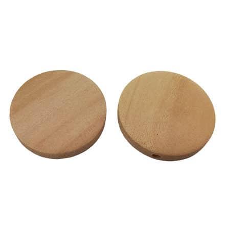 Blank kraal hout plat rond 30mm