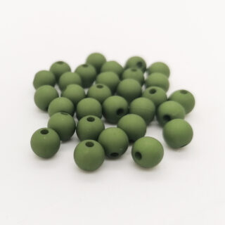 Matte kralen rond 6mm mos groen