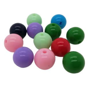 Kunststof kraal mixed color 12mm ronde beads