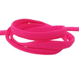 Elastische lint koord rond gestikt neon fluor roze