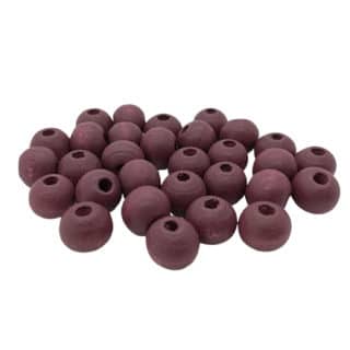 Ronde kraal hout aubergine rood 8mm