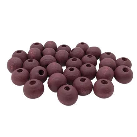 Ronde kraal hout aubergine rood 8mm