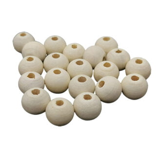 Ronde kralen 8mm hout ivory beige