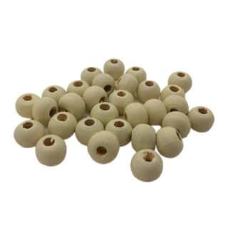 Houten kralen rond 6mm ivoor beige