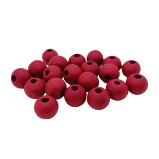 Kraal rond hout fuchsia roze 8mm