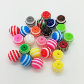 Kralen rond gekleurd mix resin 1cm