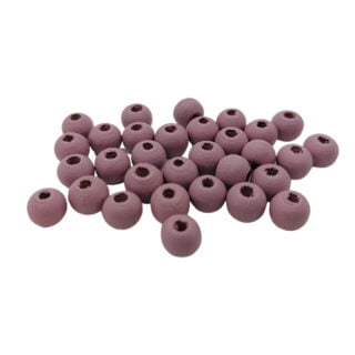 Kleine ronde kraaltjes 6mm donker lila roze hout