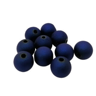 Matte kralen blauw rond 8mm