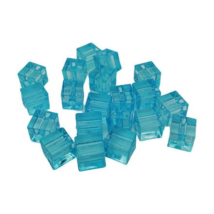 Kraaltjes vierkant 7mm aqua blauw transparant