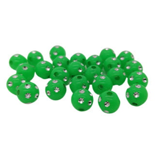 Kunststof kraal rond neon groen zilver 8mm