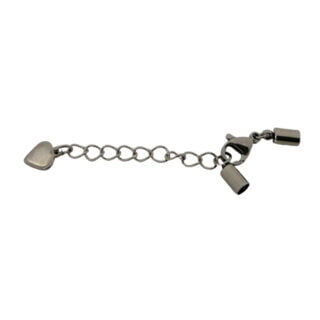 Stainless steel verlengstuk slotje eindkapjes zilver