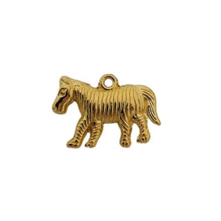 Metalen zebra bedeltje goud