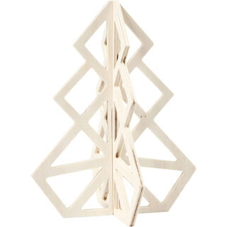 Kerstboom blanke houten geometrisch