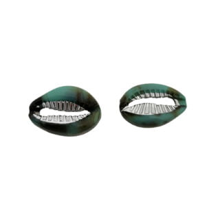 Kauri schelpkralen Ocean green zilver