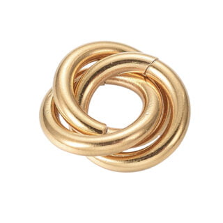Ringen bedel tussenstuk goud stainless steel 16mm