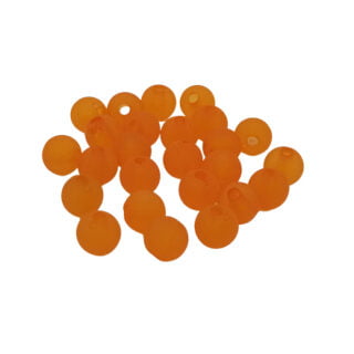 Matte kraaltjes oranje rond 8mm kunsstof