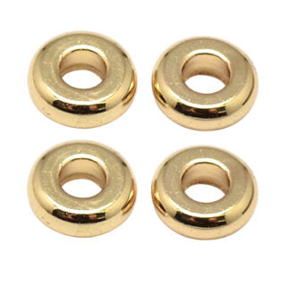 Metalen spacers kraaltjes goud 6mm plat rond